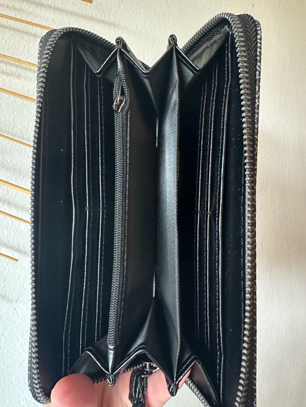 Ed Hardy Black Zip Around Long Wallet with Rhinestone Tiger & Logo NWT - Picture 6 of 6